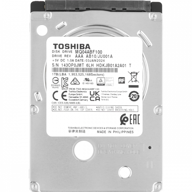 Жесткий диск Toshiba MQ04ABF100R — для бизнеса и офиса Жесткий диск Toshiba MQ04ABF100R — для бизнеса и офиса