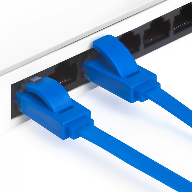 Greenconnect Патч-корд PROF плоский прямой 2.0m, UTP медь кат.6, синий, позолоченные контакты, 30 AWG, GCR-LNC621-2.0m ethernet high speed 10 Гбит/с, RJ45, T568B Greenconnect RJ45(m) - RJ45(m) Cat. 6 U/UTP PVC 2м синий — для бизнеса и офиса