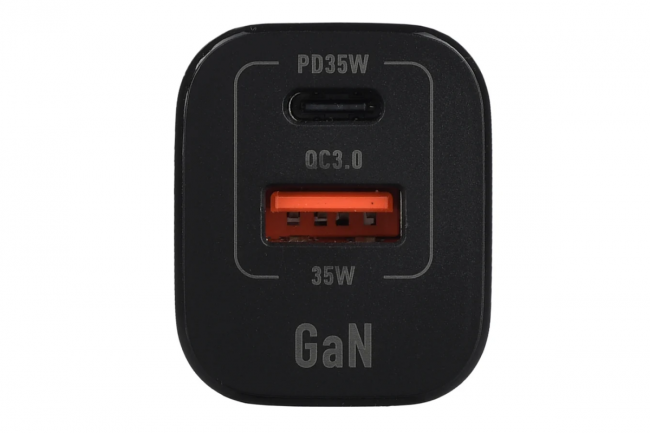 Сетевое З/У Сетевое З/У GoPower GPQC09 1USB+1Type-C 35W QC3.0 GAN черный — для бизнеса и офиса