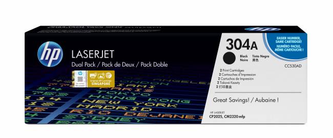 Картридж 304А для HP CLJ CP2025/CM2320, 2x3,5K (O) CC530AD black — для бизнеса и офиса