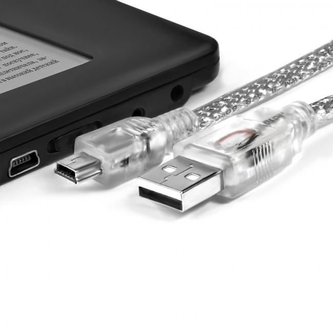 Greenconnect Кабель PROF 3.0m USB 2.0, AM/mini 5P, прозрачный, ферритовые кольца, 28/24 AWG, экран, армированный, морозостойкий, GCR-UM1M5P-BD2S-3.0m Greenconnect USB 2.0 Type-AM - miniUSB 3м — для бизнеса и офиса