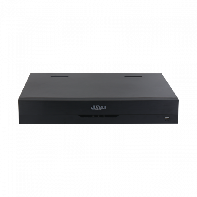 32-канальный IP-видеорегистратор 4K H.265+ и ИИ , Входящий поток до 384Мбит/с; сжатие: H.265+ H.265 H.264+ H.264 MJPEG; разрешение записи до 32Мп; накопители: 4 SATA III до 16Тбайт; воспроизведение: 32кн@1080p 2кн@32Мп; видеовыходы: 2 HDMI 2 VGA Dahua DHI