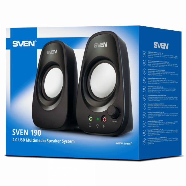 АС SVEN 190, черный (6 Вт, питание USB) Sven 190 (SV-022587) — для бизнеса и офиса