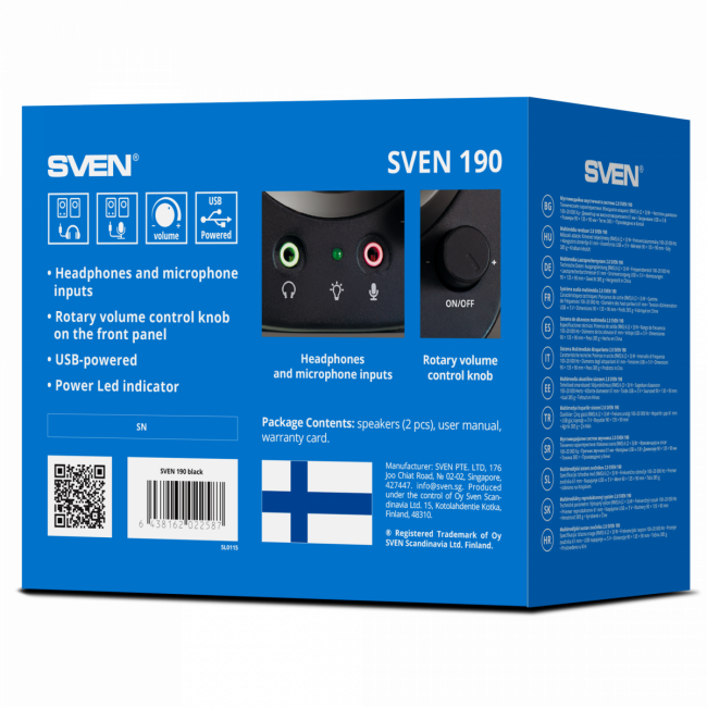 АС SVEN 190, черный (6 Вт, питание USB) Sven 190 (SV-022587) — для бизнеса и офиса