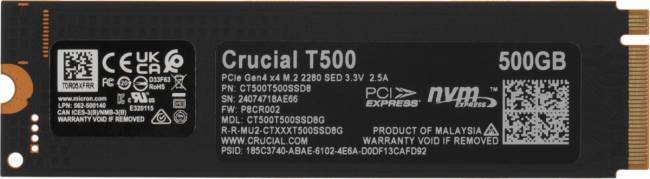Накопитель SSD Crucial CT500T500SSD8 — для бизнеса и офиса