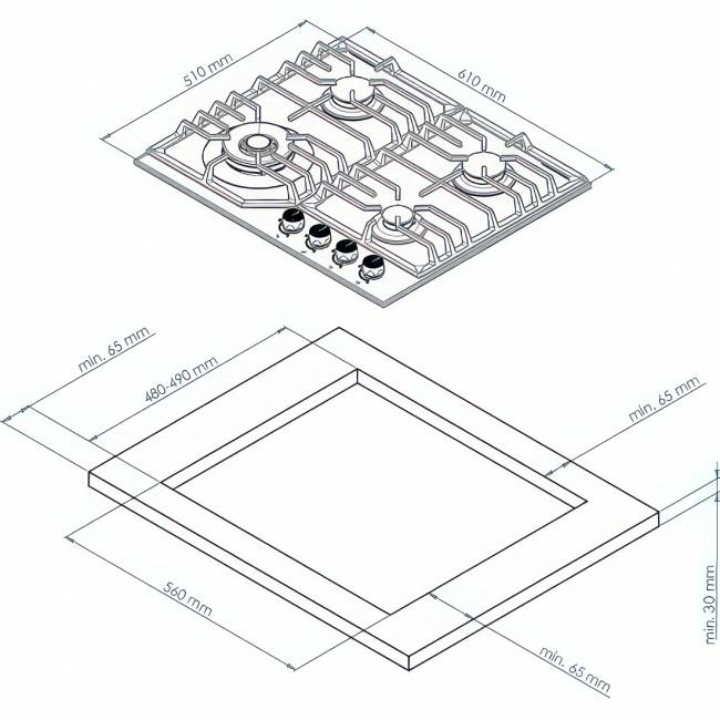 Варочная поверхность Kuppersberg Kuppersberg FS 610 C Bronze — для бизнеса и офиса Варочная поверхность Kuppersberg Kuppersberg FS 610 C Bronze — для бизнеса и офиса