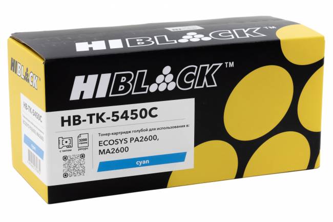 Тонер-картридж Hi-Black (HB-TK-5450C) для Kyocera ECOSYS PA2600/MA2600, C, 3,2K — для бизнеса и офиса