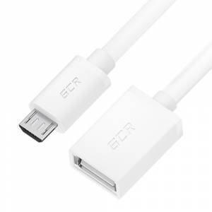 GCR Адаптер переходник OTG 0.5m USB, microB 5pin/AF, белый, 28/28 AWG, экран, морозостойкий, GCR-52207 Greenconnect GCR-52207