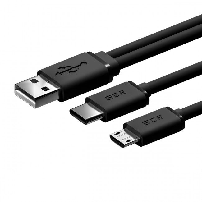 Greenconnect Кабель 0.15m USB 2.0, AM + microB 5pin/CM, Y-образный, черный, 28/28 AWG, GCR-51650 Greenconnect 0.15м USB 2.0, AM + microB 5pin/CM, Y-образный, черный, 28/28 AWG