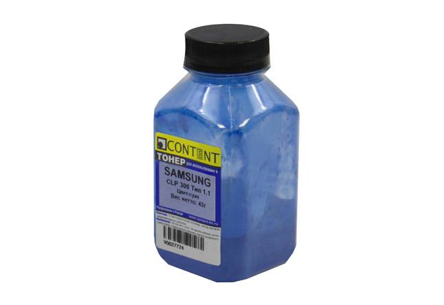 Тонер Content для Samsung CLP-300, Тип 1.1, C, 45 г, банка — для бизнеса и офиса