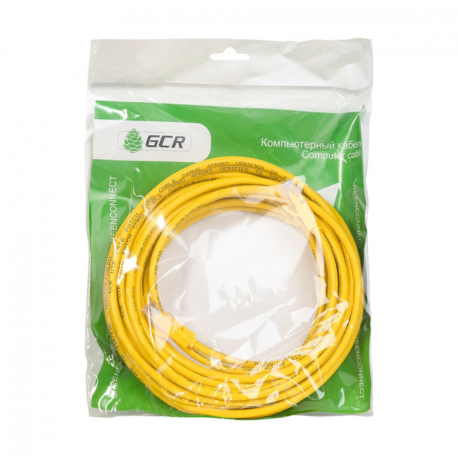 Greenconnect Патч-корд прямой 3.0m UTP кат.6, желтый, 24 AWG, литой, GCR-LNC602-3.0m, ethernet high speed, RJ45, T568B Greenconnect RJ45(m) - RJ45(m) Cat. 6 UTP PVC 3м жёлтый