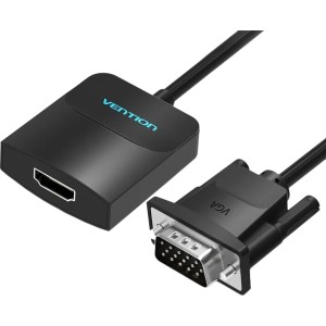 Мультимедиа конвертер Vention VGA + аудио > HDMI, гибкий, черный Мультимедиа конвертер Vention VGA M/HDMI F/mini Jack 3.5 mm F/micro USB 2.0 Type-B F (ACNBB)