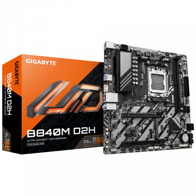 Материнская плата GIGABYTE B840M D2H — для бизнеса и офиса Материнская плата GIGABYTE B840M D2H — для бизнеса и офиса