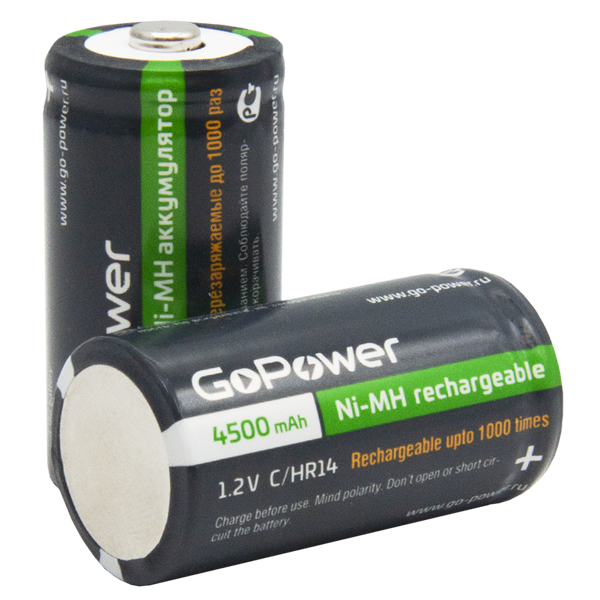 Аккумулятор бытовой GoPower HR14 C BL2 NI-MH 4500mAh (2/12/96) блистер (2 шт.) Аккумулятор бытовой GoPower HR14 C (00-00018322)