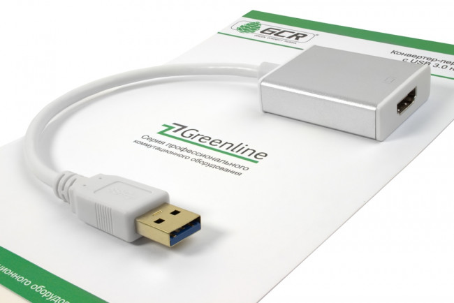 Greenconnect Конвертер-переходник USB 3.0 AM -> HDMI 19F серия Greenline GCR-U32HD2 Greenconnect USB 3.0 AM -> HDMI 19F серия Greenline — для бизнеса и офиса