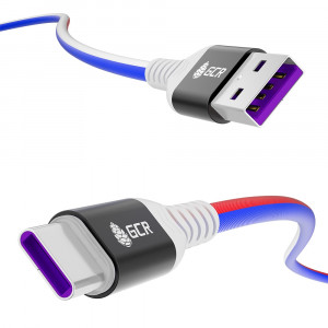 GCR Кабель 0.5m, TypeC, быстрая зарядка 18W, поддержка QC, PD, ТРИКОЛОР Россия, AL case черный, GCR-55308 Greenconnect GCR-55308
