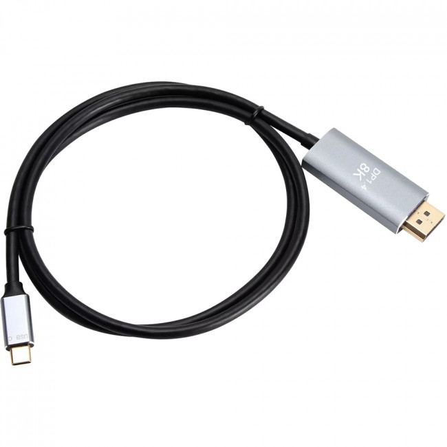 Кабель-адаптер USB Type-Cm --> DP1.4v (m) 8K@60Hz, 1.8m , Alum Shell,VCOM <CU480MC-1.8M> Кабель-переходник VCOM USB 3.1 Type C M/DisplayPort M (CU480MC-1.8M)