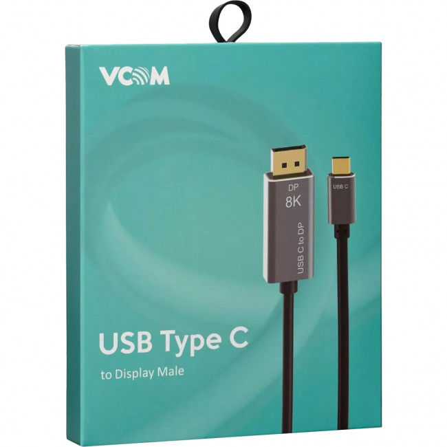 Кабель-адаптер USB Type-Cm --> DP1.4v (m) 8K@60Hz, 1.8m , Alum Shell,VCOM <CU480MC-1.8M> Кабель-переходник VCOM USB 3.1 Type C M/DisplayPort M (CU480MC-1.8M)