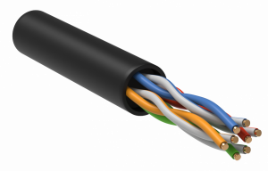 Каб. в. п. U/UTP кат. 5E 4x2х24AWG solid LSZH 305м чер. ITK LC3-C5E04-129