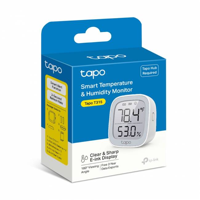 Умный датчик температуры и влажности TP-Link Tapo T315 — для бизнеса и офиса Умный датчик температуры и влажности TP-Link Tapo T315 — для бизнеса и офиса