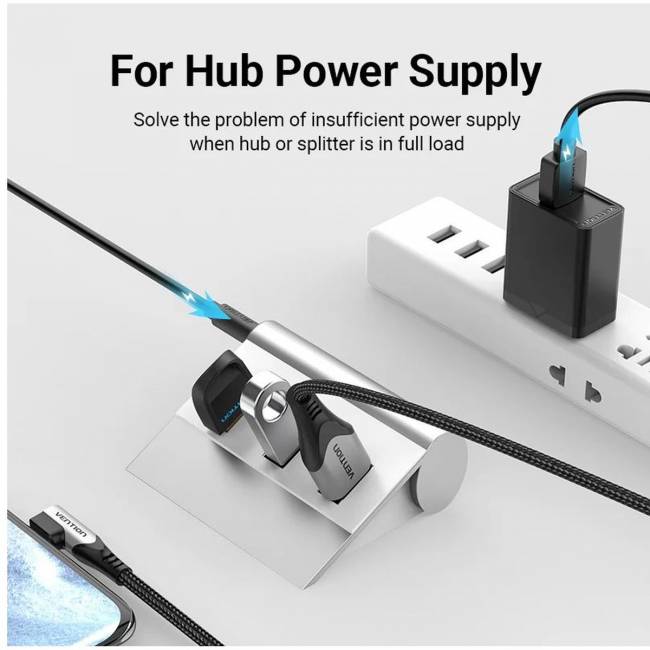 Кабель Vention USB AM/DC-jack 5.5мм M - 1.5м Чёрный Кабель Vention CEYBG USB AM/DC-jack 5.5мм M - 1.5м Чёрный — для бизнеса и офиса