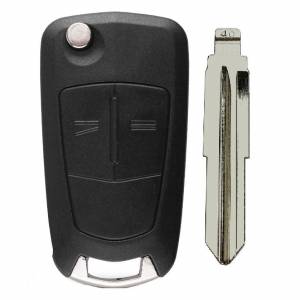 Корпус выкидного ключа OPEL 2 кнопки DAE-4 DW05, с лого (круг)