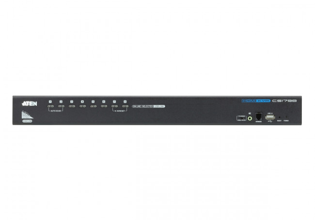 Переключатель, электрон., KVM+Audio+USB 2.0,  1 user USB+HDMI =>  4 cpu USB+HDMI, соШнур. USB 2х1.8м., настол., исп.стандарт, без OSD, некаскад.. ATEN CS1798 — для бизнеса и офиса