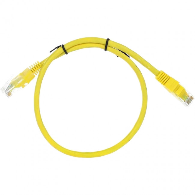 Патчкорд литой "Telecom" UTP кат.5е 0,5м желтый VCOM NA102-Y-0.5M — для бизнеса и офиса