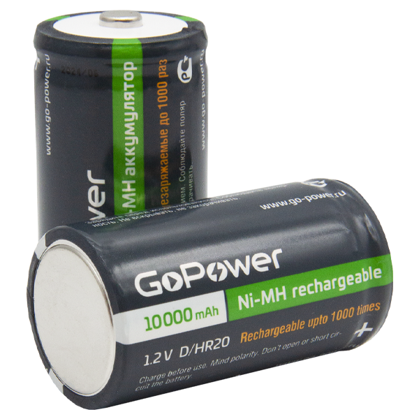Аккумулятор бытовой GoPower HR20 D BL2 NI-MH 10000mAh (2/12/96) блистер (2 шт.) Аккумулятор бытовой GoPower HR20 D (00-00018323) Аккумулятор бытовой GoPower HR20 D BL2 NI-MH 10000mAh (2/12/96) блистер (2 шт.) Аккумулятор бытовой GoPower HR20 D (00-00018323)