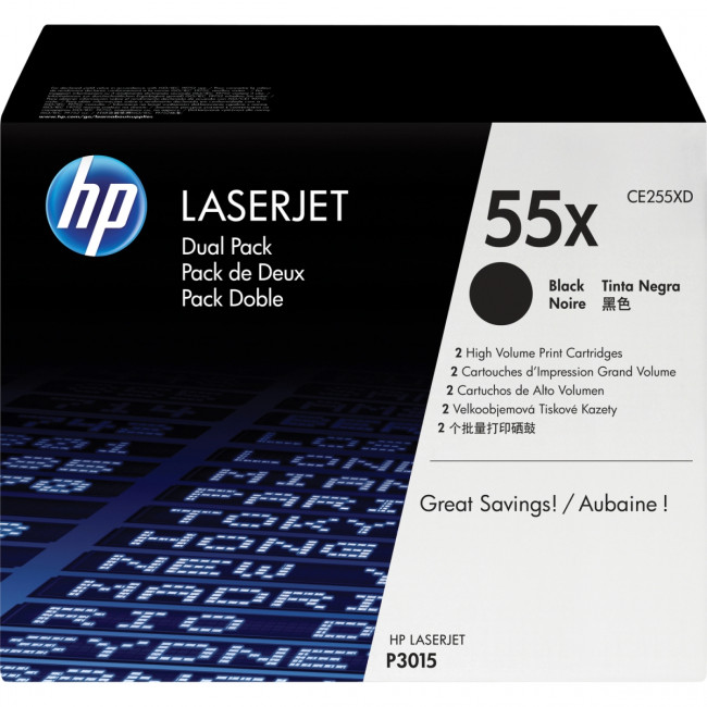 Тонер-картридж набор из 2 шт HP LaserJet CE255X Dual Pack Black (CE255XD) — для бизнеса и офиса