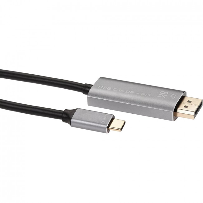 Кабель-адаптер USB Type-Cm --> DP1.4v (m) 8K@60Hz, PD 100W,1.8m , Alum Shell,VCOM <CU480MCPD-1.8M> Кабель-переходник VCOM USB 3.1 Type C M/DisplayPort M (CU480MCPD-1.8M)