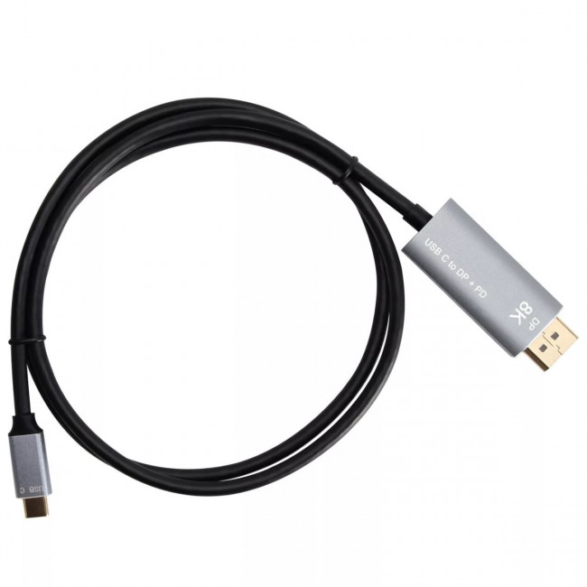 Кабель-адаптер USB Type-Cm --> DP1.4v (m) 8K@60Hz, PD 100W,1.8m , Alum Shell,VCOM <CU480MCPD-1.8M> Кабель-переходник VCOM USB 3.1 Type C M/DisplayPort M (CU480MCPD-1.8M)