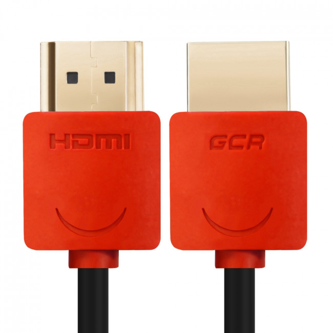 Greenconnect Кабель SLIM 1.5m HDMI 2.0, красные коннекторы Slim, OD3.8mm, HDR 4:2:2, Ultra HD, 4K 60 fps 60Hz, 3D, AUDIO, 18.0 Гбит/с, 32/32 AWG, GCR-51214 Greenconnect HDMI (m) - HDMI (m) 1.5м — для бизнеса и офиса