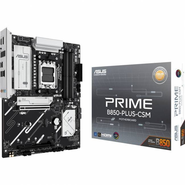 Материнская плата ASUS PRIME B850-PLUS-CSM//AM5 B850 USB10G AURA MB — для бизнеса и офиса Материнская плата ASUS PRIME B850-PLUS-CSM//AM5 B850 USB10G AURA MB — для бизнеса и офиса
