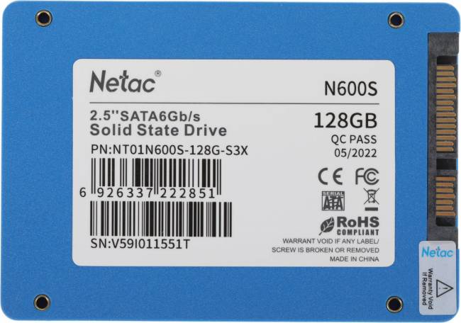 Накопитель SSD Netac NT01N600S-128G-S3X — для бизнеса и офиса