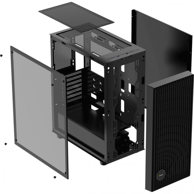 Корпус ПК без блока питания Ocypus Gamma-C70-BKG400XX-GL — для бизнеса и офиса