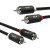 GCR Кабель 10.0m аудио 2 х RCA / 2 х RCA , черный, GCR-54124 Greenconnect GCR-54124, 10 м