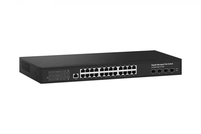 Управляемый L3 PoE коммутатор NST NS-SW-24G4G10-PL