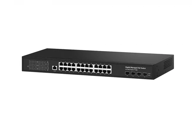 Управляемый L3 PoE коммутатор NST NS-SW-24G4G10-PL