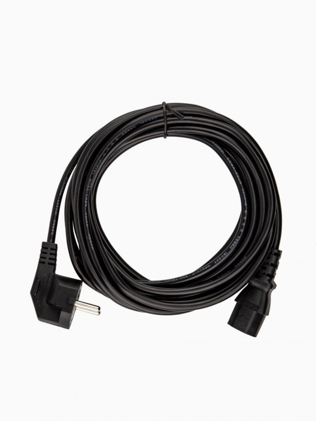 Кабель компьютер --> розетка 220V ( угловая Евровилка) <VDE> 3G*0,75mm2 VCOM <CE021-CU0.75-5> , 5,0м VCOM CE021-CU0.75-5M