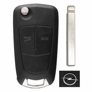 Корпус выкидного ключа OPEL 2 кнопки OP-11 HU100, с лого