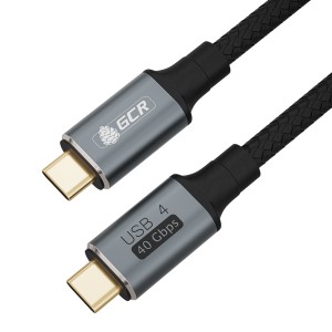 GCR Кабель USB 4.0 TypeC, 1.0m, черный, 240W, 40 Gbps, 8K60Hz Greenconnect GCR-54952
