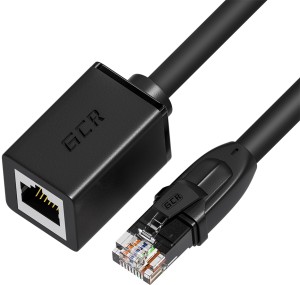 GCR Удлинитель патч-корда прямой 1.0m, UTP медь, кат.6, 24 AWG, ethernet high speed 10 Гбит/с, RJ45, GCR-52645 Greenconnect RJ45(m) - RJ45(f) Cat. 6 U/UTP LSZH 1м