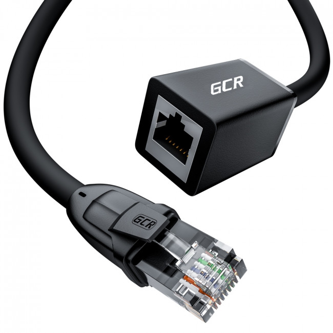 GCR Удлинитель патч-корда прямой 1.0m, UTP медь, кат.6, 24 AWG, ethernet high speed 10 Гбит/с, RJ45, GCR-52645 Greenconnect RJ45(m) - RJ45(f) Cat. 6 U/UTP LSZH 1м — для бизнеса и офиса