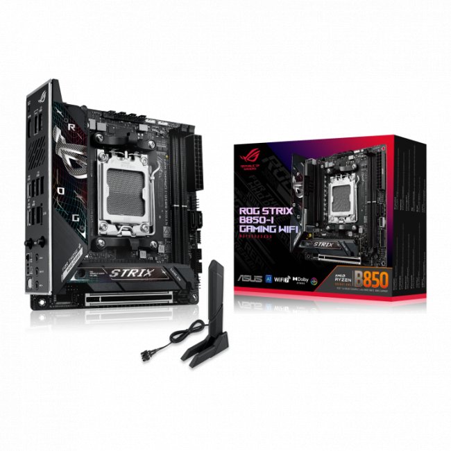 Материнская плата ASUS ROG STRIX B850-I GAMING WIFI (90MB1K30-M0EAY0) — для бизнеса и офиса Материнская плата ASUS ROG STRIX B850-I GAMING WIFI (90MB1K30-M0EAY0) — для бизнеса и офиса