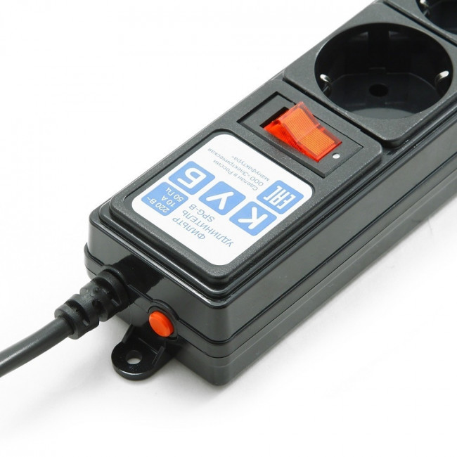 Фильтр-удлинитель Power Cube B 5.0 м 5 розеток (черный) 10А/2,2кВт Power Cube (5 м, 5 розеток) — для бизнеса и офиса