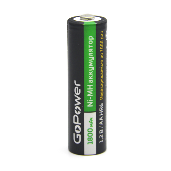 Аккумулятор бытовой GoPower HR6 AA BL2 NI-MH 1800mAh (2/20/240) блистер (2 шт.) Аккумулятор бытовой GoPower HR6 AA (00-00015317) Аккумулятор бытовой GoPower HR6 AA BL2 NI-MH 1800mAh (2/20/240) блистер (2 шт.) Аккумулятор бытовой GoPower HR6 AA (00-00015317)