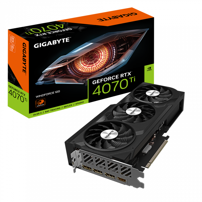 Видеокарта GIGABYTE GeForce RTX 4070 Ti WINDFORCE GV-N407TWF3-12GD — для бизнеса и офиса
