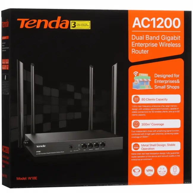 Маршрутизатор Tenda W18E — для бизнеса и офиса Маршрутизатор Tenda W18E — для бизнеса и офиса