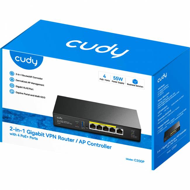 Маршрутизатор Cudy C200P — для бизнеса и офиса Маршрутизатор Cudy C200P — для бизнеса и офиса